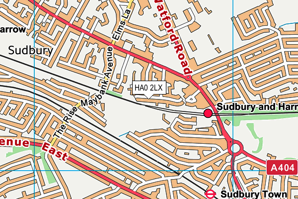 HA0 2LX map - OS VectorMap District (Ordnance Survey)