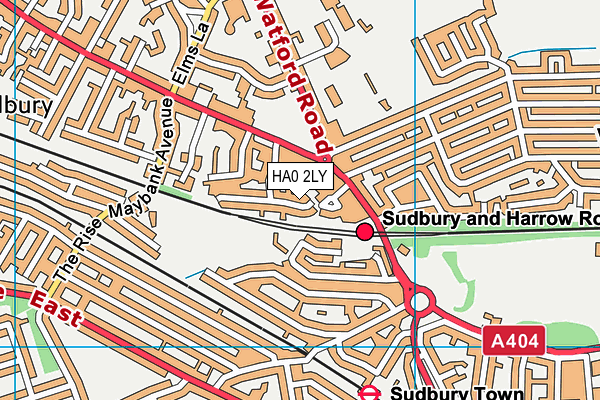 HA0 2LY map - OS VectorMap District (Ordnance Survey)