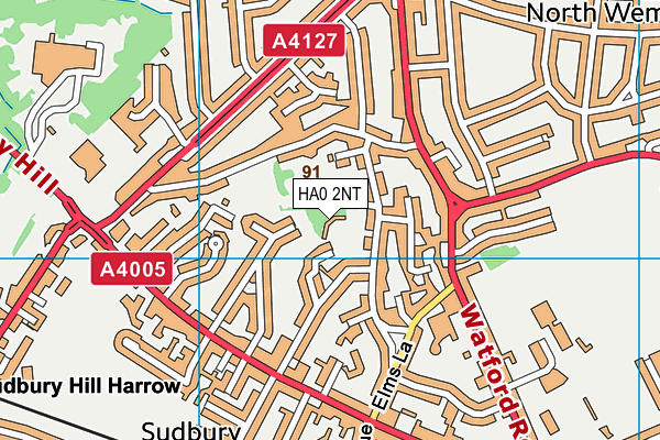HA0 2NT map - OS VectorMap District (Ordnance Survey)