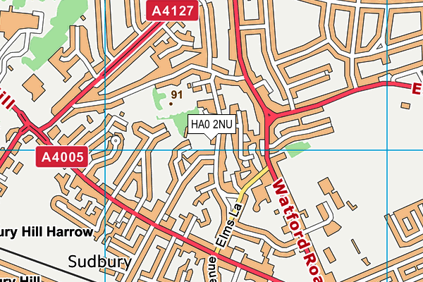 HA0 2NU map - OS VectorMap District (Ordnance Survey)