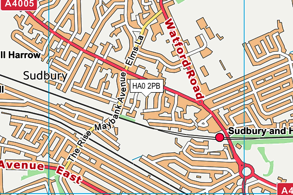 HA0 2PB map - OS VectorMap District (Ordnance Survey)