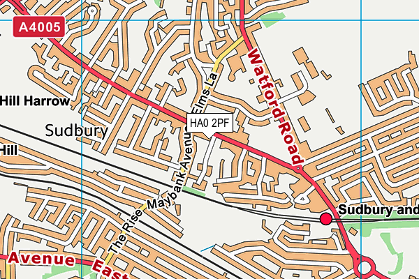 HA0 2PF map - OS VectorMap District (Ordnance Survey)