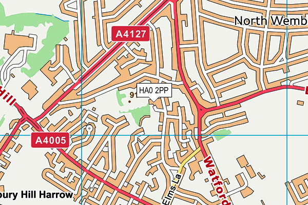 HA0 2PP map - OS VectorMap District (Ordnance Survey)