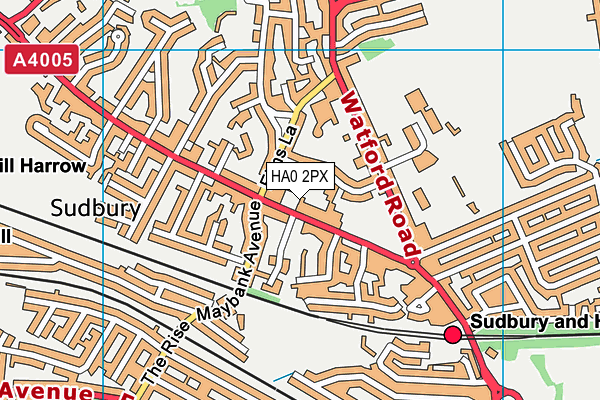 HA0 2PX map - OS VectorMap District (Ordnance Survey)