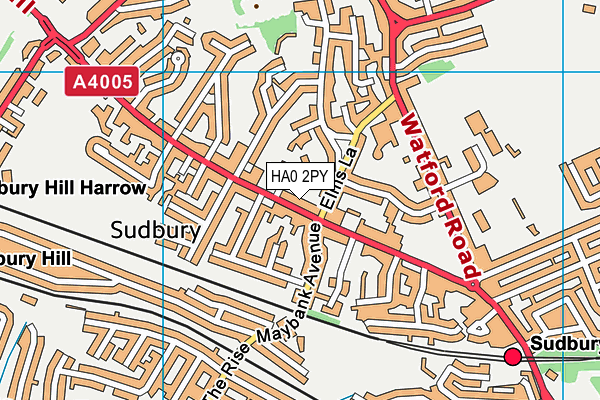 HA0 2PY map - OS VectorMap District (Ordnance Survey)