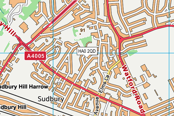 HA0 2QD map - OS VectorMap District (Ordnance Survey)