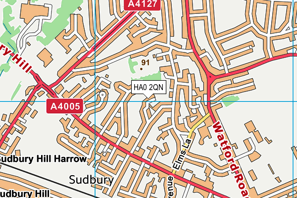 HA0 2QN map - OS VectorMap District (Ordnance Survey)