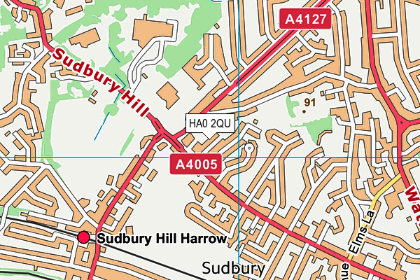 HA0 2QU map - OS VectorMap District (Ordnance Survey)