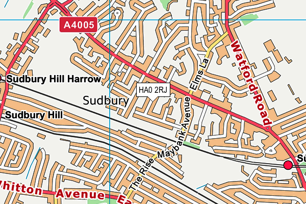 HA0 2RJ map - OS VectorMap District (Ordnance Survey)