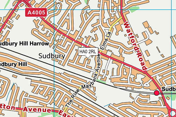 HA0 2RL map - OS VectorMap District (Ordnance Survey)