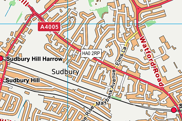 HA0 2RP map - OS VectorMap District (Ordnance Survey)