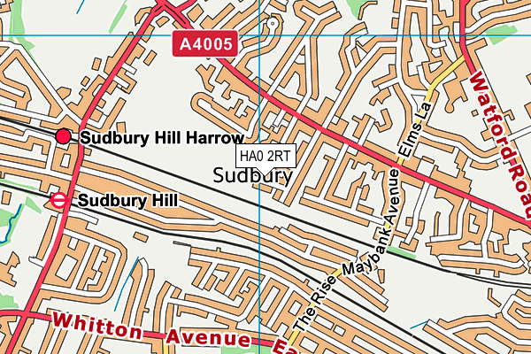 HA0 2RT map - OS VectorMap District (Ordnance Survey)