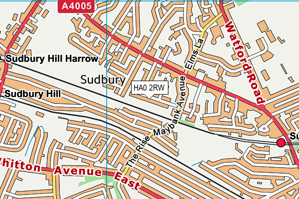 HA0 2RW map - OS VectorMap District (Ordnance Survey)
