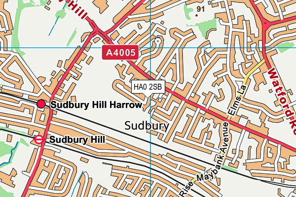 HA0 2SB map - OS VectorMap District (Ordnance Survey)