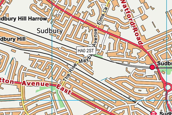 HA0 2ST map - OS VectorMap District (Ordnance Survey)