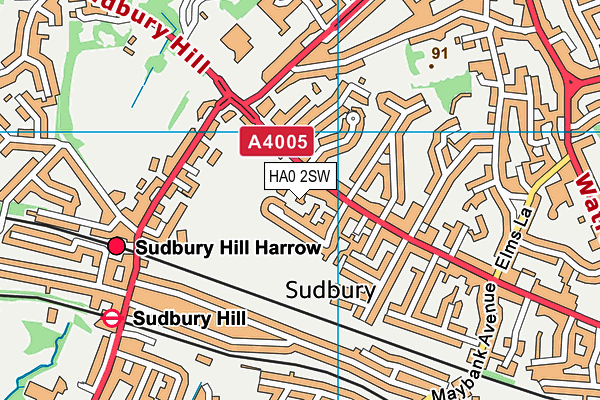 HA0 2SW map - OS VectorMap District (Ordnance Survey)