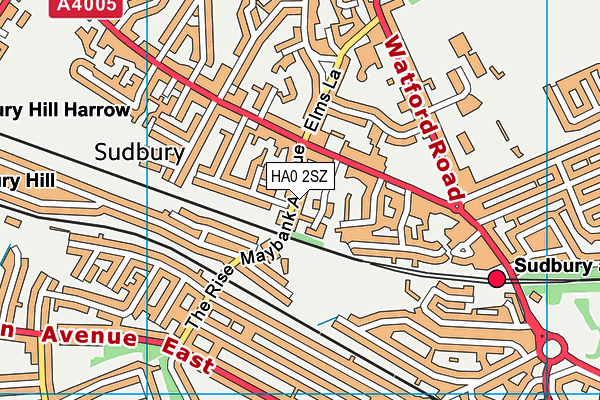 HA0 2SZ map - OS VectorMap District (Ordnance Survey)