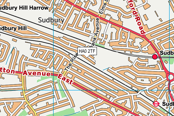 HA0 2TF map - OS VectorMap District (Ordnance Survey)