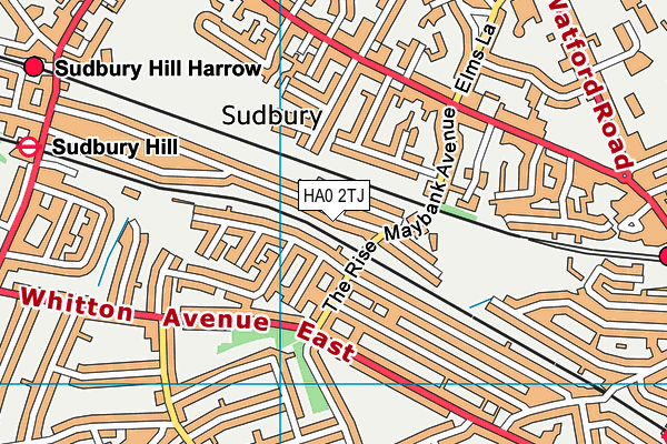 HA0 2TJ map - OS VectorMap District (Ordnance Survey)