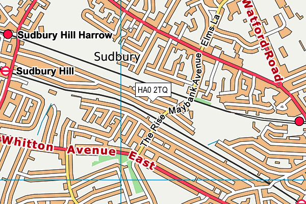 HA0 2TQ map - OS VectorMap District (Ordnance Survey)