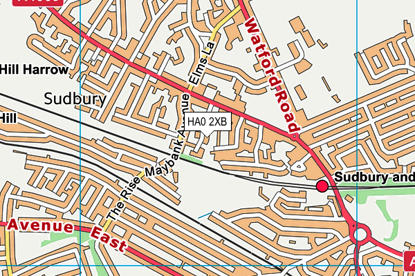 HA0 2XB map - OS VectorMap District (Ordnance Survey)