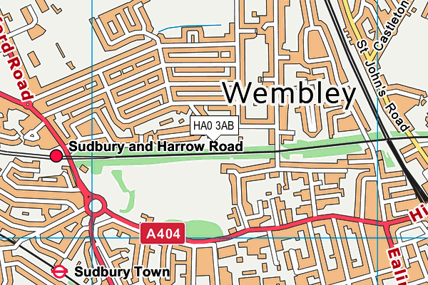 Wembley And Sudbury Tennis Squash And Social Club map (HA0 3AB) - OS VectorMap District (Ordnance Survey)