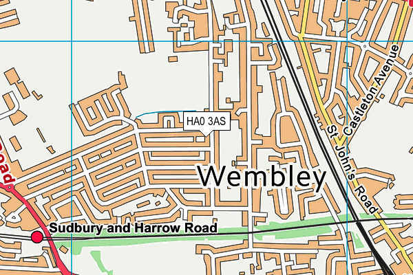 HA0 3AS map - OS VectorMap District (Ordnance Survey)