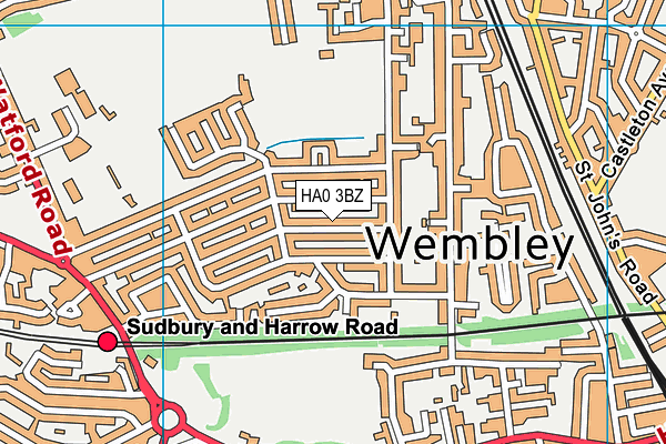 HA0 3BZ map - OS VectorMap District (Ordnance Survey)