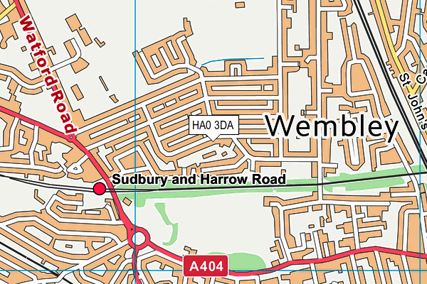 HA0 3DA map - OS VectorMap District (Ordnance Survey)