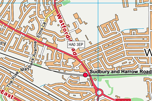 HA0 3EP map - OS VectorMap District (Ordnance Survey)