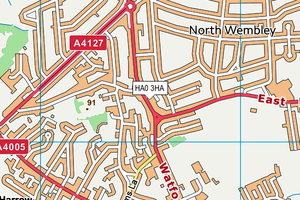 HA0 3HA map - OS VectorMap District (Ordnance Survey)