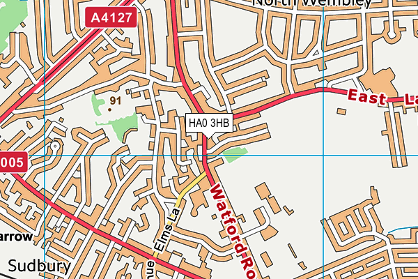 HA0 3HB map - OS VectorMap District (Ordnance Survey)