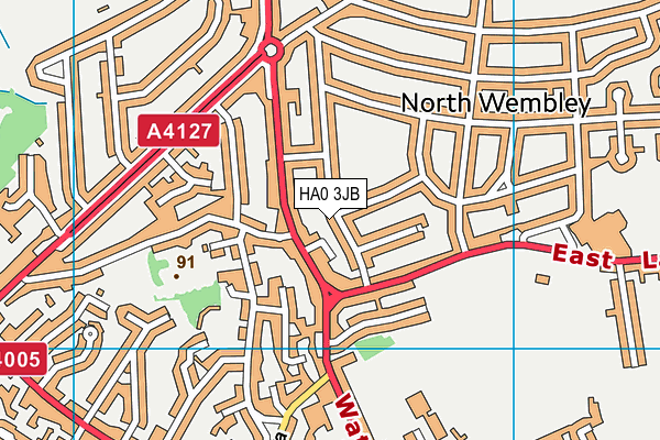 HA0 3JB map - OS VectorMap District (Ordnance Survey)