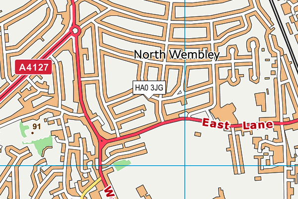 HA0 3JG map - OS VectorMap District (Ordnance Survey)