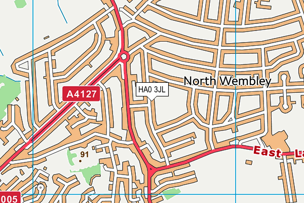 HA0 3JL map - OS VectorMap District (Ordnance Survey)