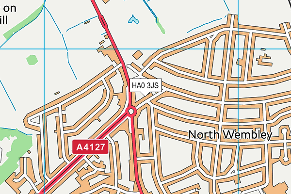 HA0 3JS map - OS VectorMap District (Ordnance Survey)