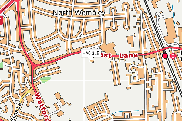HA0 3LE map - OS VectorMap District (Ordnance Survey)