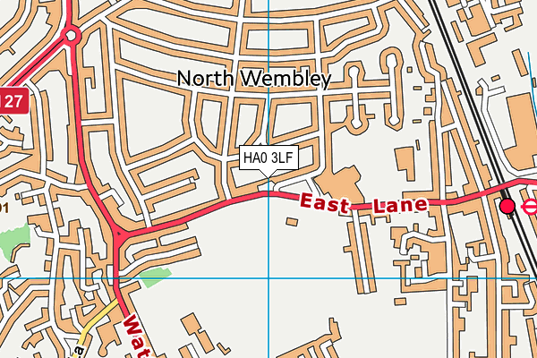 HA0 3LF map - OS VectorMap District (Ordnance Survey)