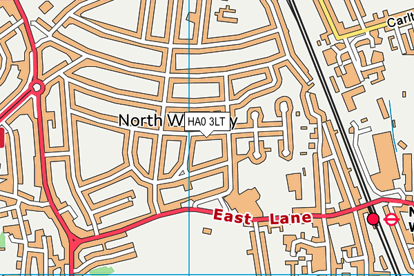 HA0 3LT map - OS VectorMap District (Ordnance Survey)