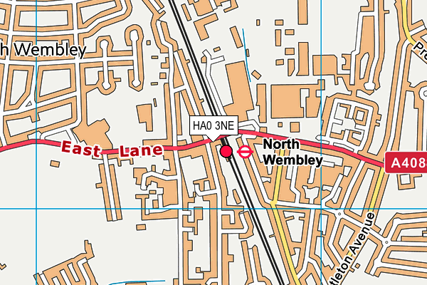 HA0 3NE map - OS VectorMap District (Ordnance Survey)