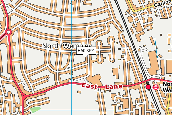 HA0 3PZ map - OS VectorMap District (Ordnance Survey)