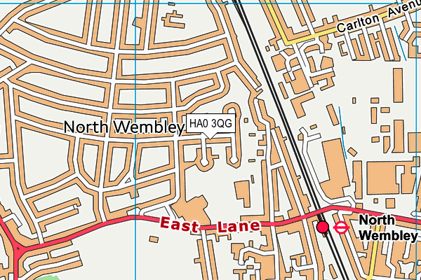 HA0 3QG map - OS VectorMap District (Ordnance Survey)