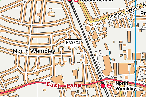 HA0 3QJ map - OS VectorMap District (Ordnance Survey)