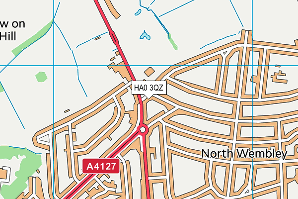 HA0 3QZ map - OS VectorMap District (Ordnance Survey)