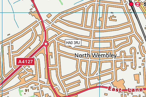 HA0 3RJ map - OS VectorMap District (Ordnance Survey)