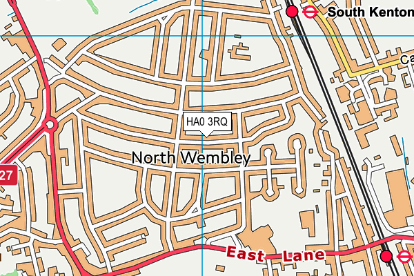 HA0 3RQ map - OS VectorMap District (Ordnance Survey)