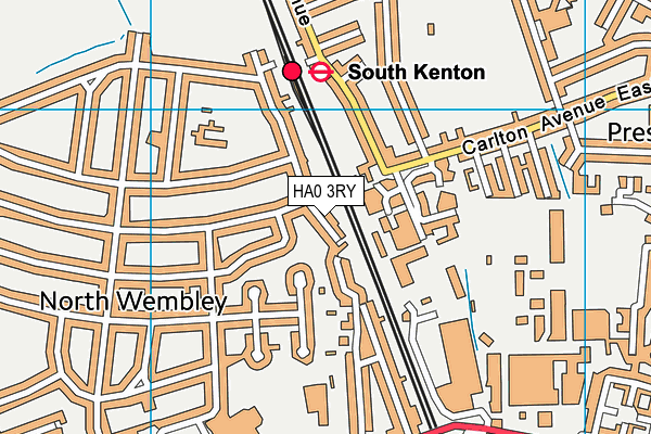 HA0 3RY map - OS VectorMap District (Ordnance Survey)