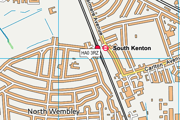 HA0 3RZ map - OS VectorMap District (Ordnance Survey)