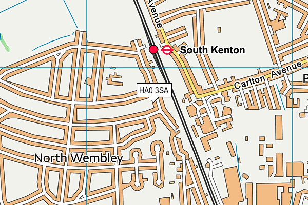 HA0 3SA map - OS VectorMap District (Ordnance Survey)