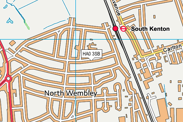 HA0 3SB map - OS VectorMap District (Ordnance Survey)